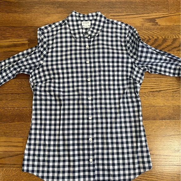 J.Crew Ladies Button Down Blouse White/Navy Stripes Size Small - Picture 2 of 9